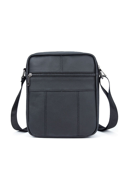 Leder Herrentasche Schulter / Crossbody Schwarz