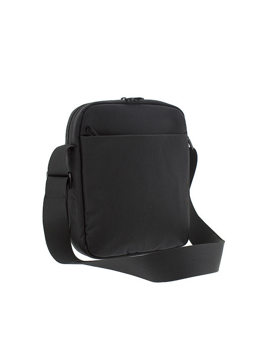 Diplomat Fabric Shoulder / Crossbody Bag with Zipper & Adjustable Strap Black 19.5x6x24cm