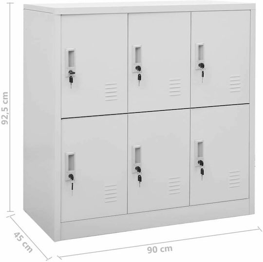 Metallischer Schließfach mit Verriegelungsfunktion mit 9 Außenschränke offen Grau 90x45x92.5cm