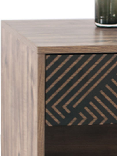 Nachttisch Home Black / Grey Oak 40x39.5x55cm