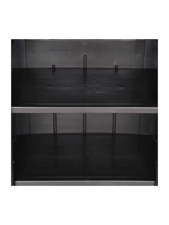 Doppelflügeliger Außenschrank aus Polypropylen mit 4 Regalen Schwarz 65x45x172cm