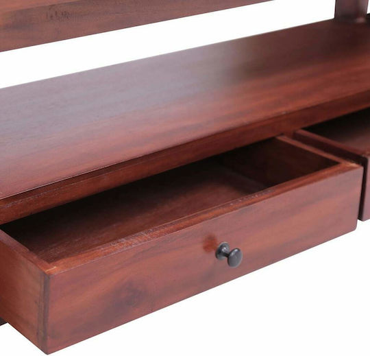 TV Stand from Solid Wood Mahogany L115xW30xH40cm