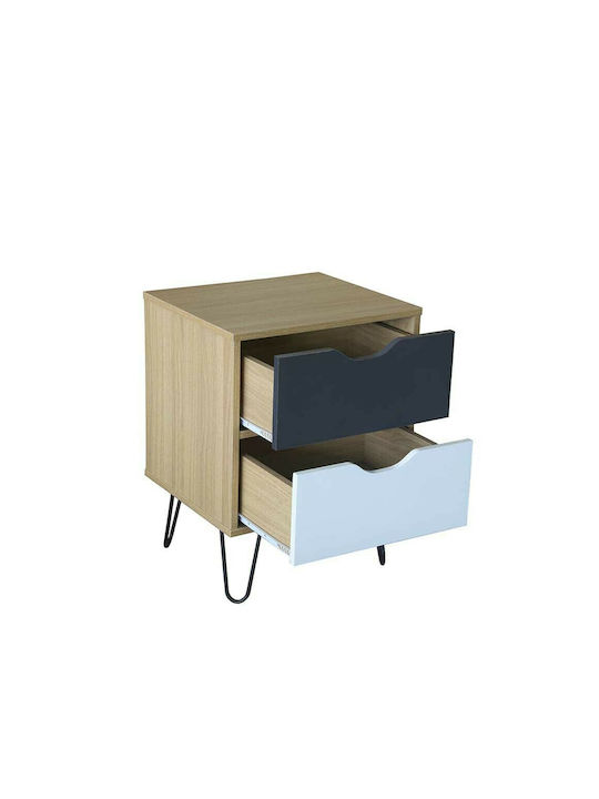 Bedside Table Artic Wooden Sonoma / Grey / White 45x39x59.5cm