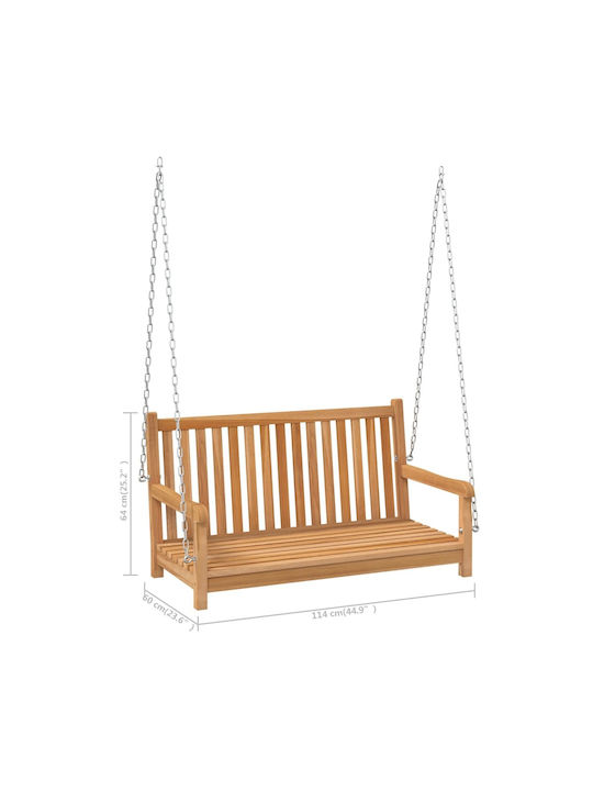 Leagăn suspendat 2 sloturi Lemn Maro L114xL60xH64cm