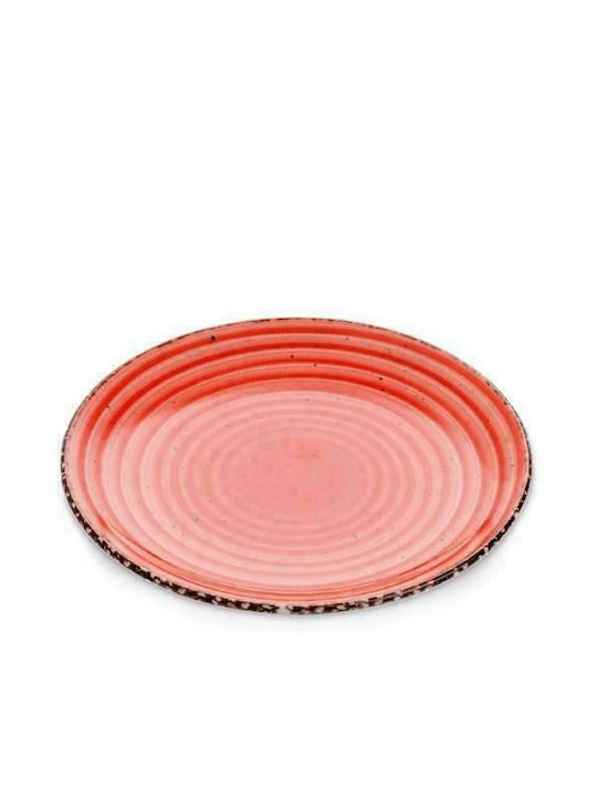 Gural Porselen Avanos Plate Shallow Porcelain Red with Diameter 23cm 1pcs