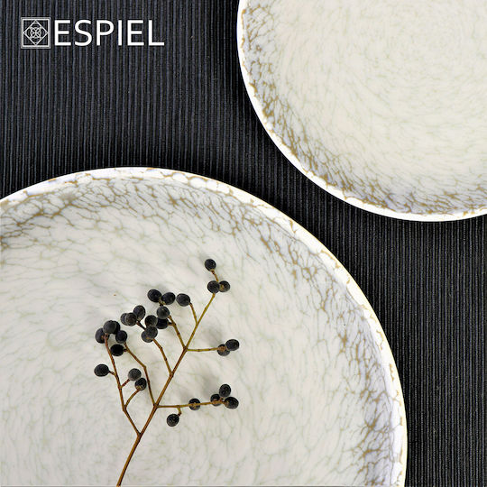Espiel Canvas Plate Shallow made of Porcelain White with Diameter 26cm