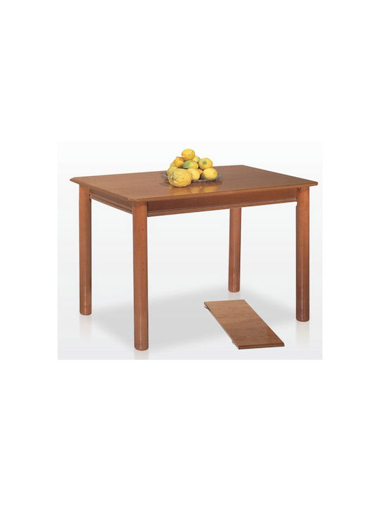 Table Kitchen Extendable Wooden Natural 100(+25)x60x76cm