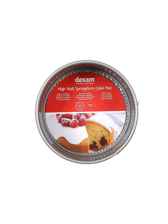 Dexam Φόρμα Ζαχαροπλαστικής για Κέικ Στρογγυλή από Αλουμίνιο με Αποσπώμενη Βάση 18x18x9εκ.