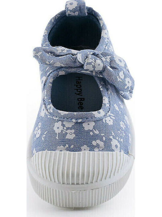 Kids Ballerinas with Hoop & Loop Closure Light Blue