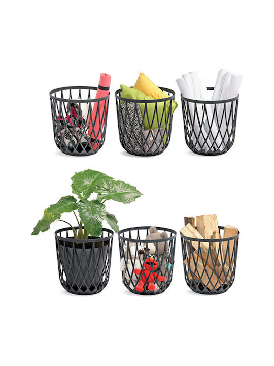 Prosperplast Plastic Storage Basket with Lid Unicubo Black 3pcs