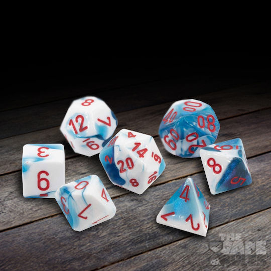 Chessex Gemini Polyhedral Würfel Astral Blau-Weiß/Rot 7Stück 26457