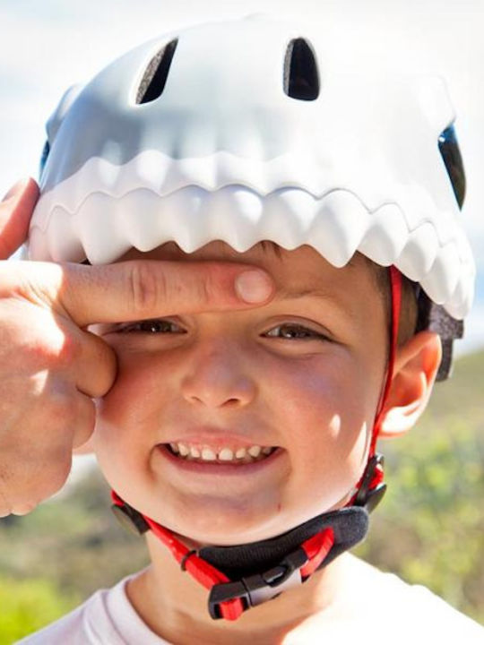 Crazy Safety Shark Cască pentru biciclete / trotinete pentru copii pentru biciclete și trotinete Gri cu lumină LED încorporată