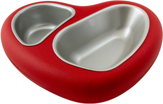 Georplast Mon-Amour Kunststoff Schalen Futter & Wasser für Hund 2x 750ml in Rot Farbe