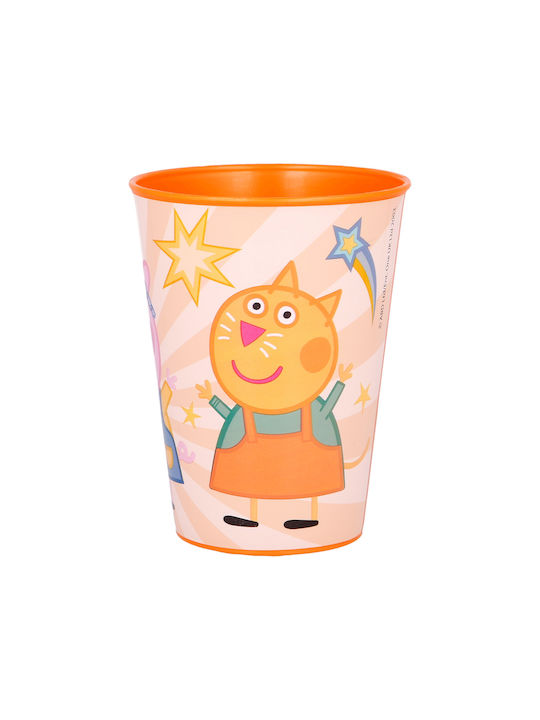 Stor Peppa Pig Ποτήρι Νερού από Πλαστικό σε Πορτοκαλί Χρώμα 260ml