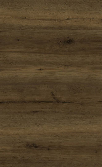 Silver ΚΣ190 Πολυκουζινάκι με Δεξιά Γούρνα 190x65x209cm Καρυδί με Μικρό Ψυγείο