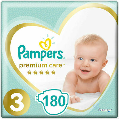 Pampers Premium Care Πάνες με Αυτοκόλλητο No. 3 για 6-10kg 180τμχ