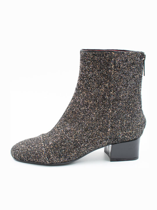 CARMENS WOMEN'S LEATHER BOOTS WITH GLITTER BLACK CARMENS-42263