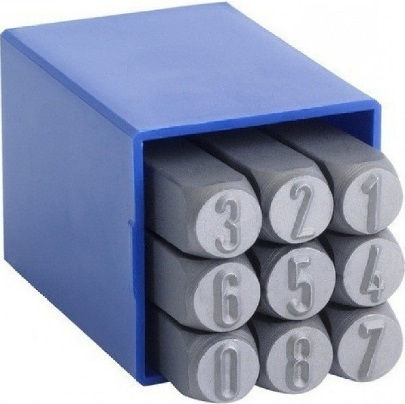 Luckhaus Striking Numbers 12mm 30-534012 Stamped Letters Hand Tool Set 9pcs