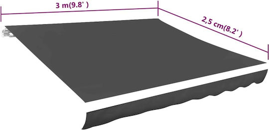 vidaXL Τεντόπανο Γκρι με Επίστρωση PU 2.5x3m