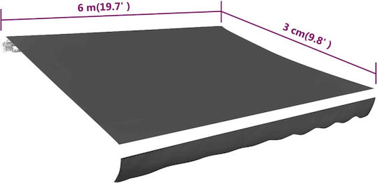 vidaXL Τεντόπανο Γκρι με Επίστρωση PU 3x6m