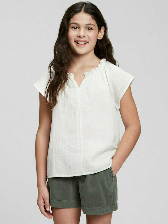 GAP Kids Blouse Short Sleeve White