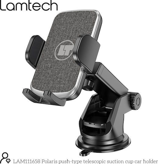 Lamtech Car Mobile Mount with Adjustable Hooks Black