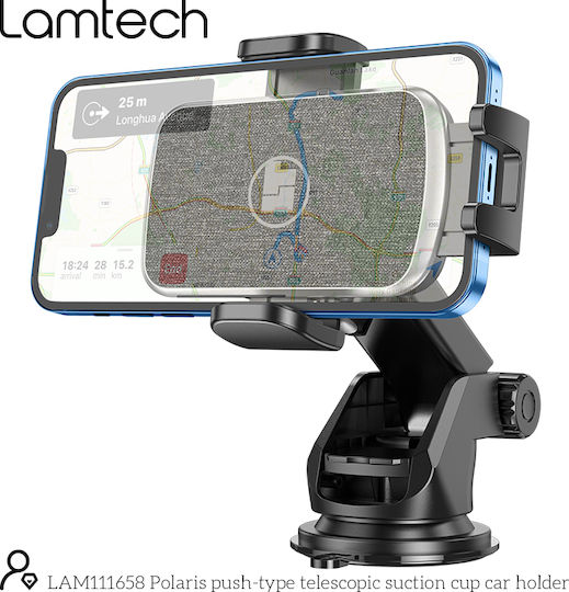 Lamtech Car Mobile Mount with Adjustable Hooks Black
