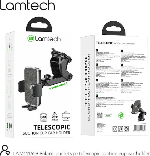 Lamtech Car Mobile Mount with Adjustable Hooks Black