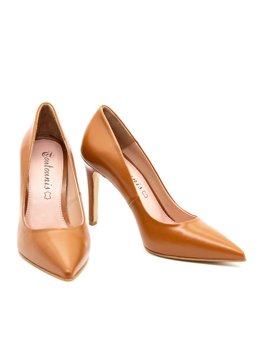5472 Pantofi cu toc cu Toc Stiletto Tabac maro