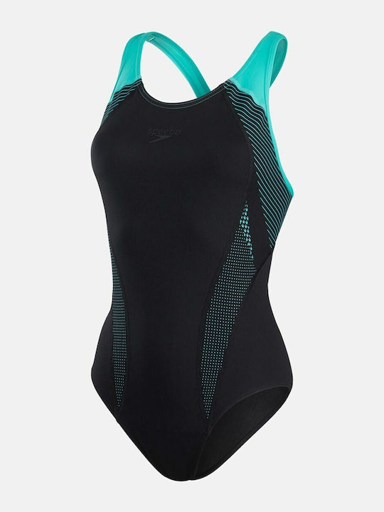 Αθλητικό Ολόσωμο Μαγιό Black/Cyan