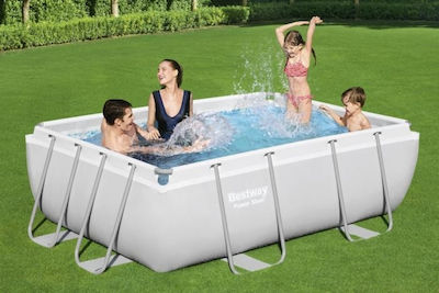 Bestway Power Steel Pool PVC mit Metallic-Rahmen & Filterpumpe 282x196x84cm