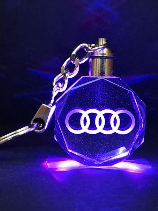 Audi Μπρελόκ 3D Led Light Audi Γυάλινο με Led