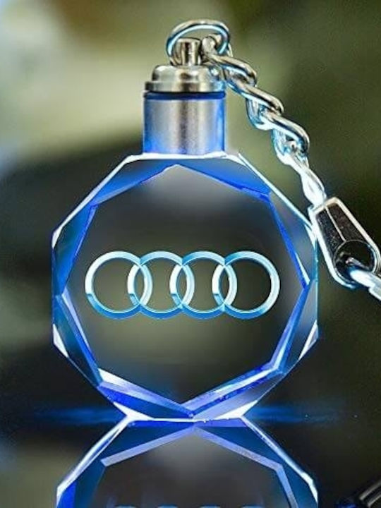 Audi Μπρελόκ 3D Led Light Audi Γυάλινο με Led