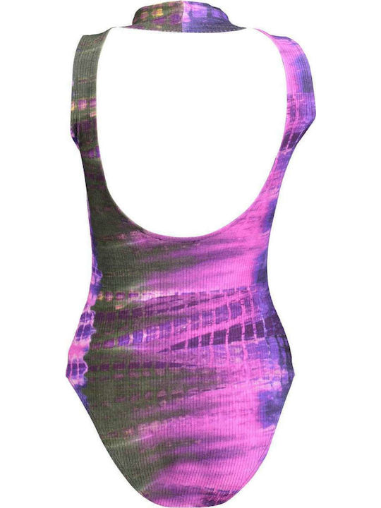 Sleeveless Turtleneck Bodysuit Purple