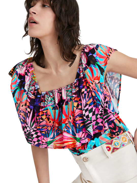 Short Sleeve Bodysuit Slim Fit Pink/Green/Blue