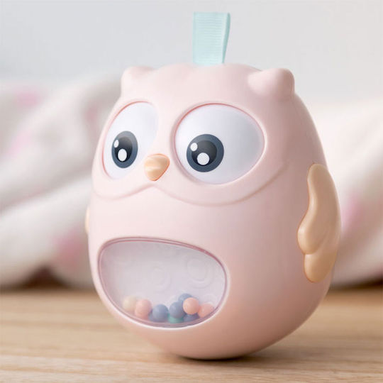 Kiokids Baby Rasseln Roly Poly Eule für 3+ Monate Rosa