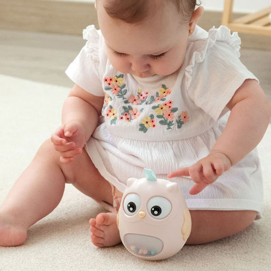 Kiokids Baby Rasseln Roly Poly Eule für 3+ Monate Rosa