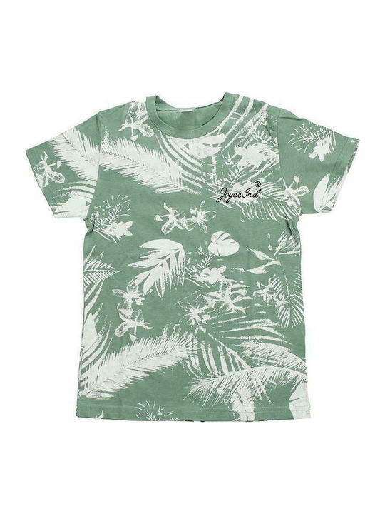 Set of Kids' T-shirts Ecru/Green Tropical