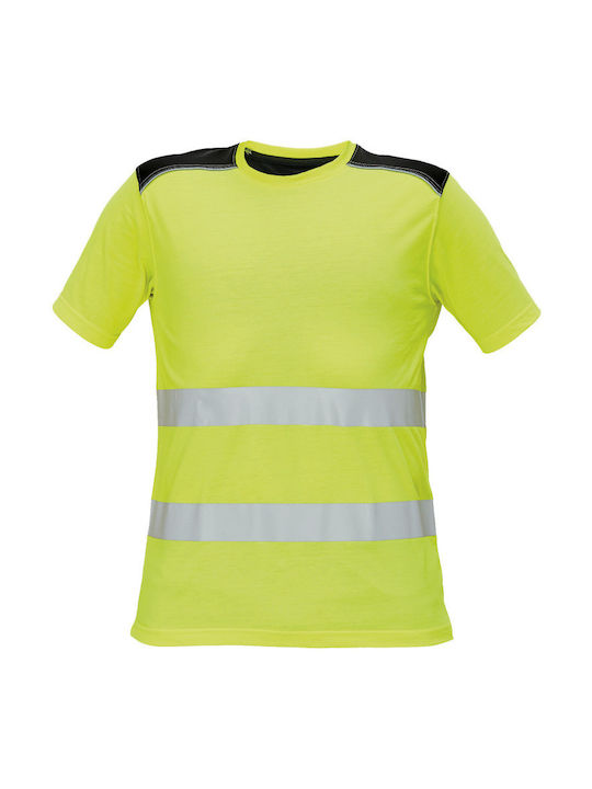 Cerva Knoxfield Short Sleeve Men's Work T-shirt with Reflective Tapes Yellow