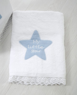 Bellissimo Baptism Towel Set My Little Star Λευκό