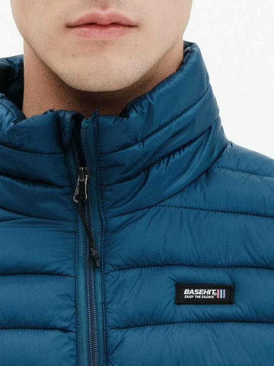 Sleeveless Jacket Puffer Blue