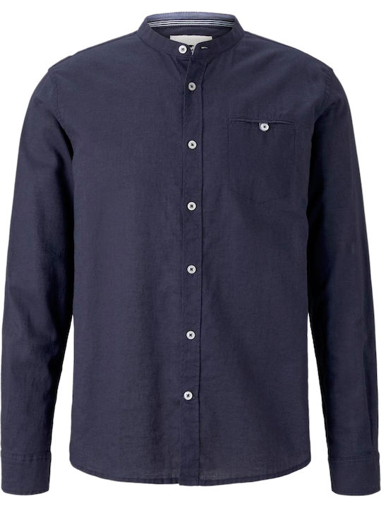 Long-sleeved Linen Shirt Navy Eclipse