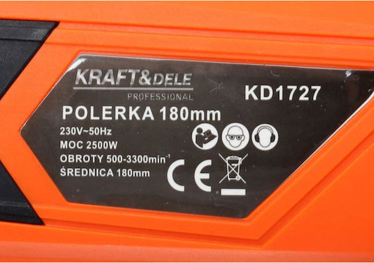 Kraft & Dele Αλοιφαδόρος 2500W με Ταχύτητα 500-3300rpm & Ρύθμιση Στροφών