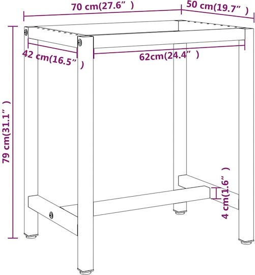 vidaXL Bank 70x50x79cm 1Stück 151449