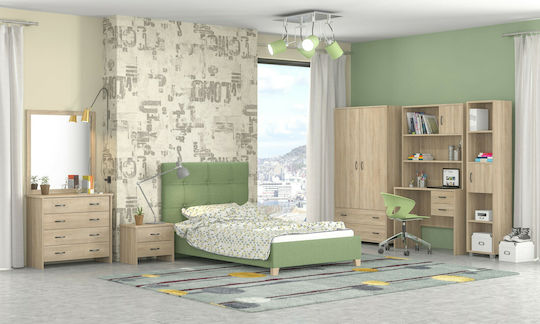 Kids Wooden Bookcase S2 Beige 38.2x35x180cm