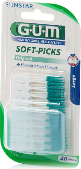 GUM Soft-Picks Fluoride Interdental Brushes Large Green 40pcs