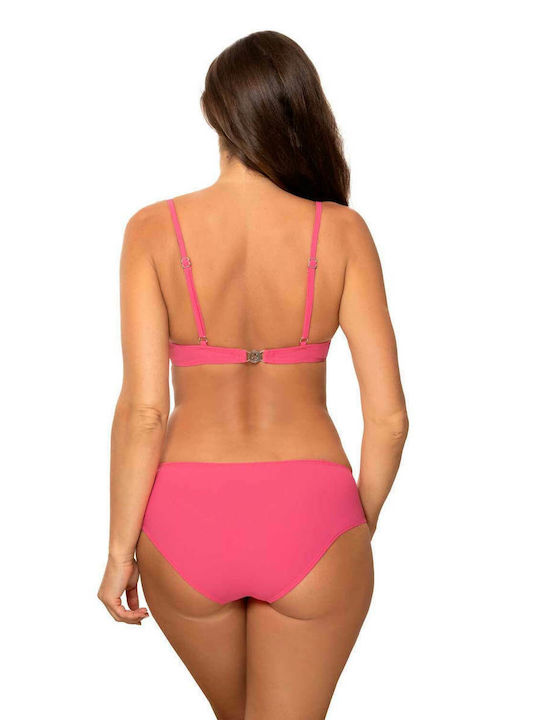 Marko Padded Bikini Set Bra & Slip Bottom Tejlor with Detachable Straps Fuchsia