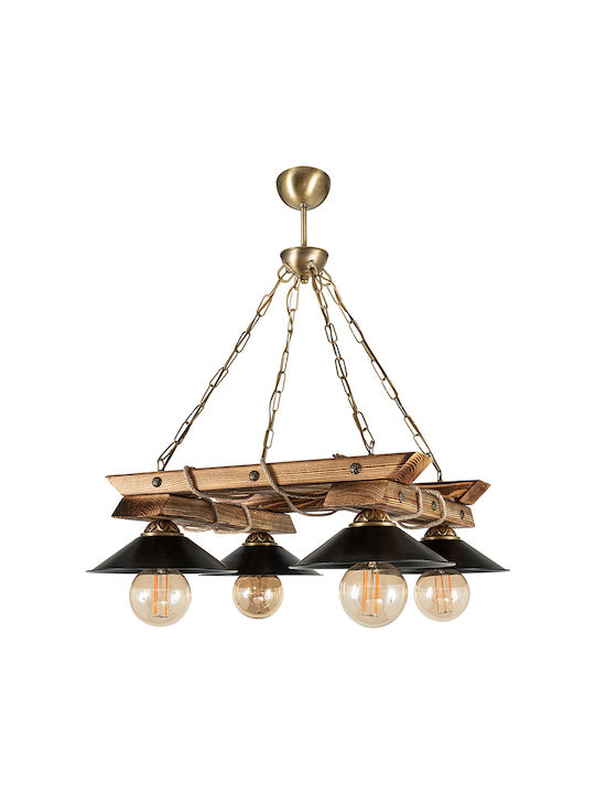 ARlight PDT 2060-4 Pendant Light Brown Bell for 4 Bulbs E27 57x57x70cm