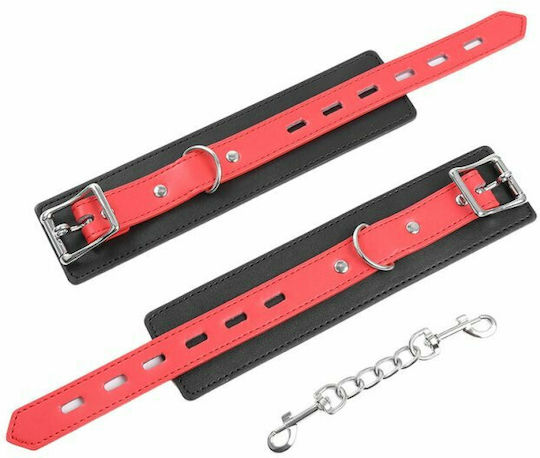 Dream Love OhMama! Fetish Lock Buckle Wrist Restraints Handcuffs Black/Red