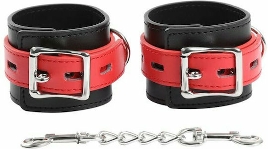 Dream Love OhMama! Fetish Lock Buckle Wrist Restraints Handcuffs Black/Red